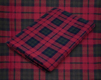 Red and Green Plaid Flannel Fabric by the Yard | 60" Wide