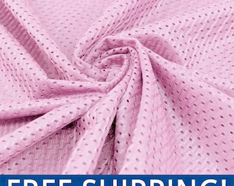 Baby Pink Football Mesh Jersey Fabric - 60" Wide - 100% Polyester - Sold by the Yard - Athletic Mesh Fabric for Sports Uniforms