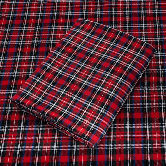 Red and Black Plaid Flannel Fabric by the Yard | 60" Wide