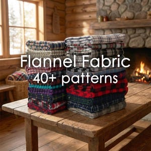 Plaid Flannel Fabric - 60" Wide - 40+ Patterns - Sold by the Yard - for Shirts, Scarves, Pajamas & Blankets