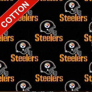 Pittsburgh Steelers NFL Cotton Fabric - 58&quot; Wide - 100% Cotton - Sold by the Yard - Perfect for Quilting, Banners, Flags and Bandanas