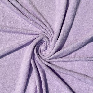 Lilac Terry Towel Fabric - 10 oz - 45&quot; Wide - 100% Cotton - Sold by the Yard - for Robes, Towels, Washcloths, Cleaning Cloths & Dish Rags