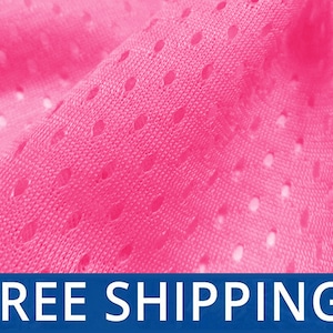 Neon Pink Football Mesh Jersey Fabric - Ideal for Athletic Jersey Uniforms - Sold by The Yard & Bolt - Free Shipping!