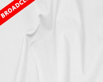 White Broadcloth Fabric - Sold by the Yard & Bolt - Variety of Colors - Ideal for Apparel, Craft Items, and Home Decorating Projects
