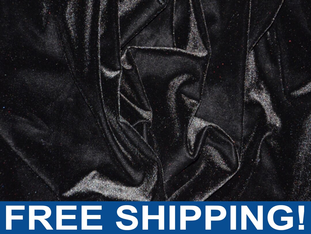 Pre-Cut Velvet Fabric by Yard | Ready To Ship | Black main image 0