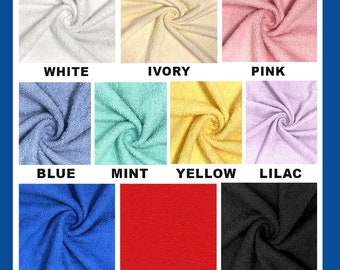 Terry Cloth Fabric - 100% Cotton - Sold by the Yard and Bolt - Ideal for Robes, Towels, Washcloths, Cleaning Cloths & Dish Rags