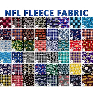 NFL Team Fleece Fabric - 58&quot; Wide - 100% Polyester - Sold by the Yard - Perfect for No Sew Fleece Throws and Tie Blankets