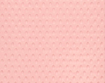 Baby Pink Minky Dimple Dot Fabric - Sold by the Yard & Bolt - Ideal for Blankets, Robes, Soft Toys and Baby Apparel