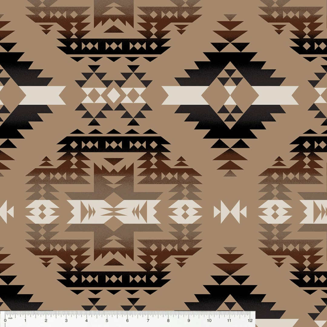 Tan Canyon Native American Fleece Fabric Sold by the Yard & Bolt Ideal