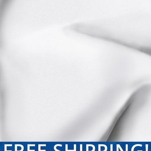 White Polyester Poplin Fabric - Sold by the Yard and Bolt - Ideal for Apparel, Backdrops, Drapes, Tablecloths & Decorations