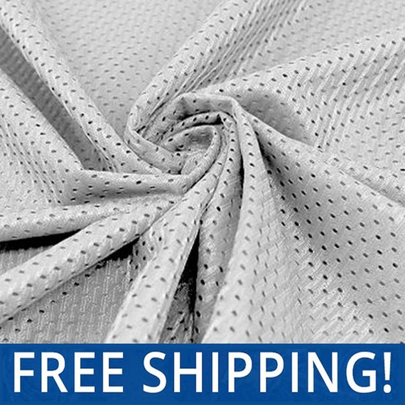 Silver Football Mesh Jersey Fabric - Ideal for Athletic Jersey Uniforms -  Sold by The Yard & Bolt - Free Shipping!