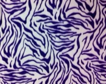 Purple and White Zebra Stripes Fleece Fabric - 60" Wide - 100% Polyester - Sold by the Yard - for No Sew Fleece Throws and Tie Blankets