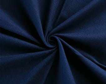 Navy Solid Flannel Fabric by the Yard | 44" Wide | for Baby Blankets, Scarves and Sleepwear