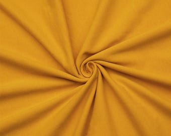 Mustard Cotton Spandex Jersey Knit Fabric - 4 Way Stretch - Sold by the Yard & Bolt - Ideal for T-shirts, Dresses, Skirts and Athleticwear