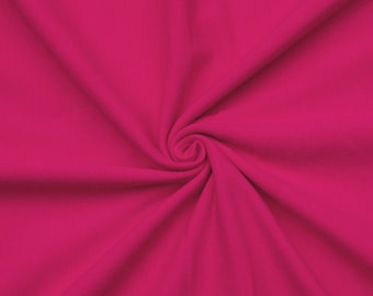 Fuchsia Cotton Spandex Jersey Knit Fabric - 4 Way Stretch - Sold by the Yard & Bolt - Ideal for T-shirts, Dresses, Skirts and Athleticwear
