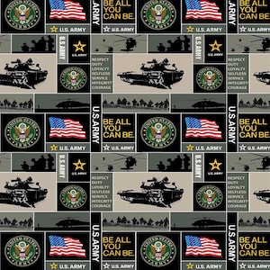 US Army Military Fleece Fabric - 60&quot; Wide - 100% Polyester - Sold by The Yard - for Veterans, No Sew Fleece Throws and Tie Blankets