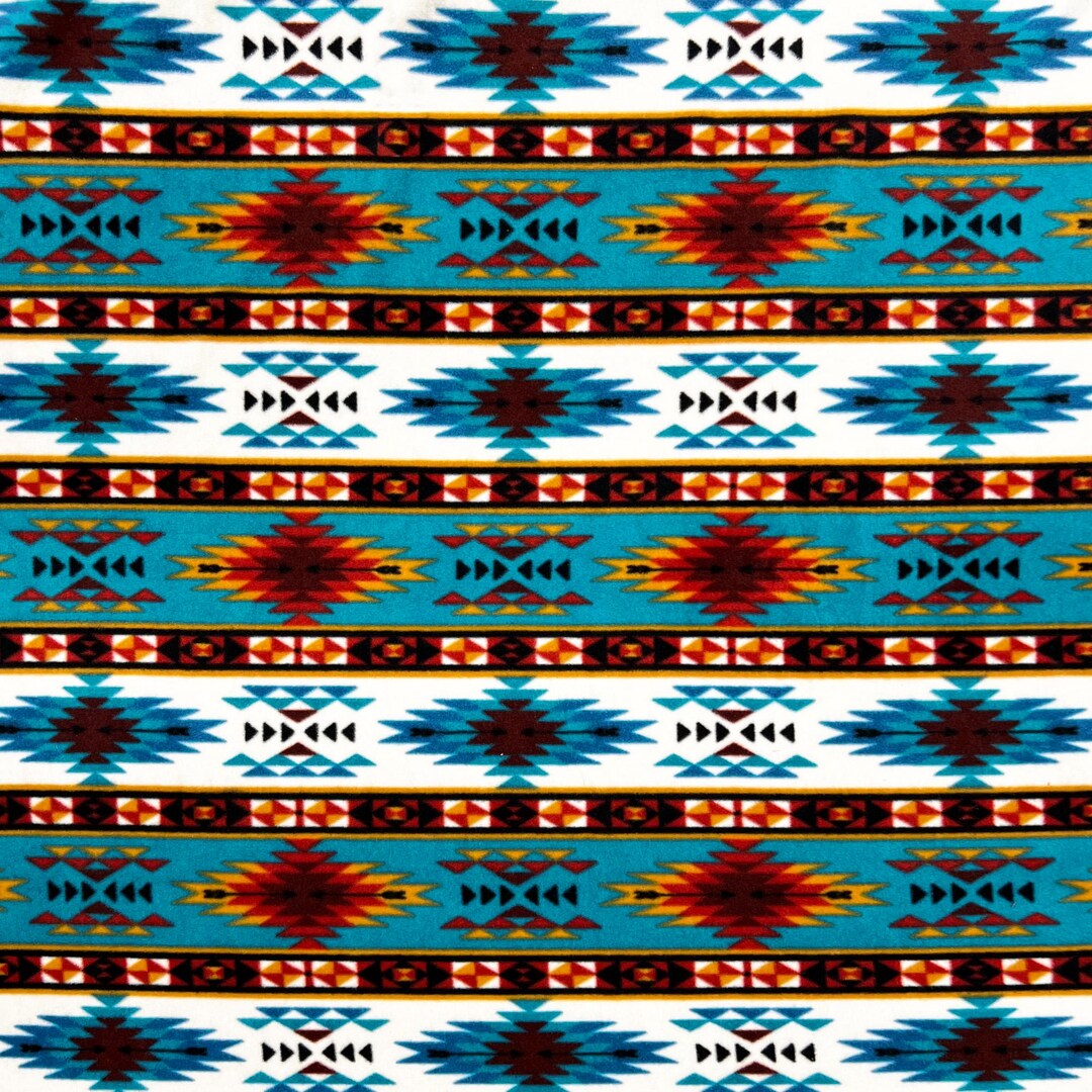 Tribal Stripes Native American Fleece Fabric - 60