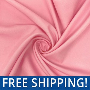 Baby Pink Polyester Poplin Fabric - Sold by the Yard and Bolt - Ideal for Apparel, Backdrops, Drapes, Tablecloths & Decorations