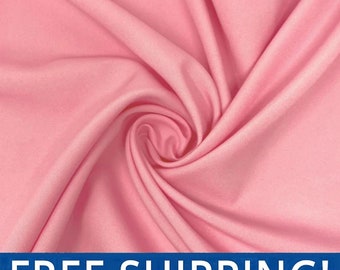 Baby Pink Polyester Poplin Fabric - Sold by the Yard and Bolt - Ideal for Apparel, Backdrops, Drapes, Tablecloths & Decorations