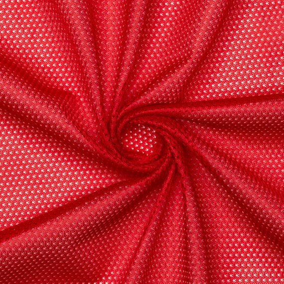 Red Micro Mesh Jersey Fabric - 60" Wide - 100% Polyester - Small Holes - Sold by The Yard - for Athletic Jersey Uniforms