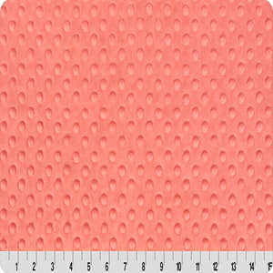 Coral Minky Dimple Dot Fabric - Sold by the Yard & Bolt - Ideal for Blankets, Robes, Soft Toys and Baby Apparel