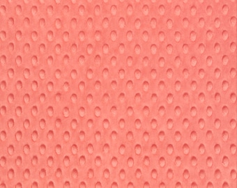 Coral Minky Dimple Dot Fabric - Sold by the Yard & Bolt - Ideal for Blankets, Robes, Soft Toys and Baby Apparel