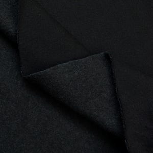 Black 100% Cotton Fleece Knit Fabric by the Yard 360GSM 18OZ