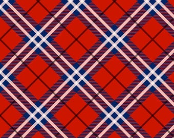 Checkered Plaid Red Fleece Fabric - 60" Wide - 100% Polyester - Sold by the Yard - for No Sew Fleece Throws and Tie Blankets