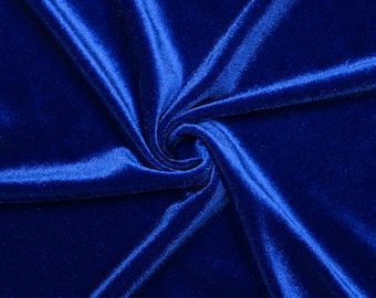 Royal Blue Stretch Velvet Fabric - 60" Wide - 90/10% Polyester Spandex - Sold by The Yard - for Sewing Apparel, Dresses, Skirts, Pillows