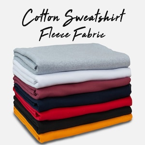 Cotton Sweatshirt Fleece Fabric - 60" Wide - 100% Cotton - Sold by the Yard - for Hoodies, Pullovers, Sweatshirts and Sweatpants