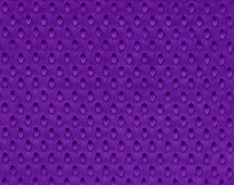Purple Minky Dimple Dot Fabric - Sold by the Yard & Bolt - Ideal for Blankets, Robes, Soft Toys and Baby Apparel
