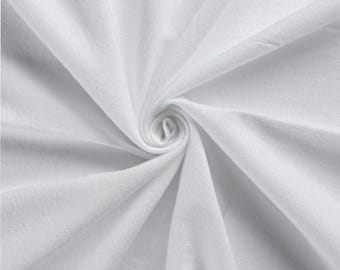 White Solid Flannel Fabric by the Yard | 44" Wide | for Baby Blankets, Scarves and Sleepwear