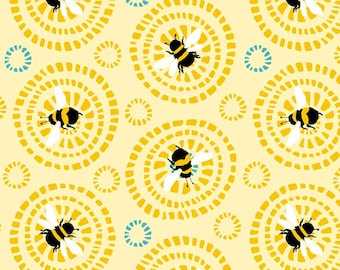 Busy Bees Fleece Fabric - 60" Wide - 100% Polyester - Sold by The Yard - for No Sew Fleece Throws and Tie Blankets