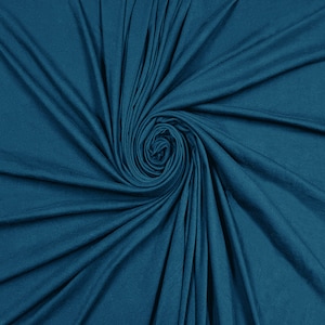 Teal Cotton Spandex Jersey Knit Fabric - 4 Way Stretch - Sold by the Yard & Bolt - for T-shirts, Dresses, Skirts and Athleticwear Apparel