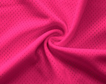 Neon Pink Pro Mesh Heavy Weight Jersey Fabric - 60" Wide - 100% Polyester - Sold by The Yard - for Athletic Apparel and Sports Uniforms