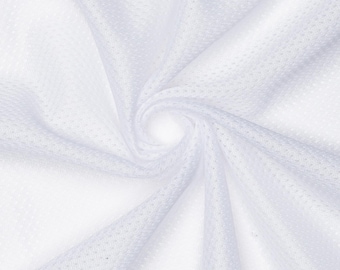 White Micro Mesh Jersey Fabric - 60" Wide - 100% Polyester - Small Holes - Sold by The Yard - for Athletic Jersey Uniforms