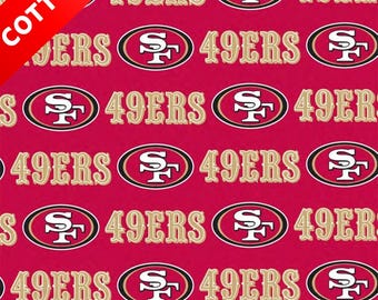San Francisco 49ers NFL Cotton Fabric - 58" Wide - 100% Cotton - Sold by the Yard - Perfect for Quilting, Banners, Flags and Bandanas