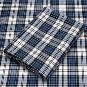 Blue and White Tartan Plaid Flannel Fabric - 60&quot; Wide - 100% Cotton - Sold by the Yard - for Shirts, Scarves, Pajamas & Blankets