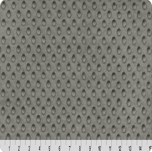Charcoal Minky Dimple Dot Fabric - Sold by the Yard & Bolt - Ideal for Blankets, Robes, Soft Toys and Baby Apparel