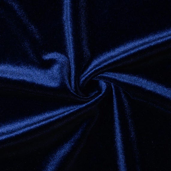 Navy Blue Stretch Velvet Fabric - 60" Wide - 90/10% Polyester Spandex - Sold by The Yard - for Sewing Apparel, Dresses, Skirts, Pillows