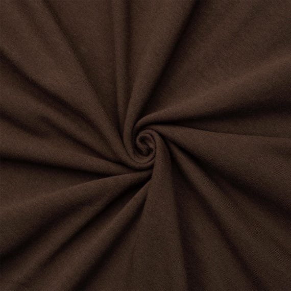 Brown Cotton Spandex Jersey Knit Fabric - 4 Way Stretch - Sold by the Yard & Bolt - for T-shirts, Dresses, Skirts and Athleticwear Apparel