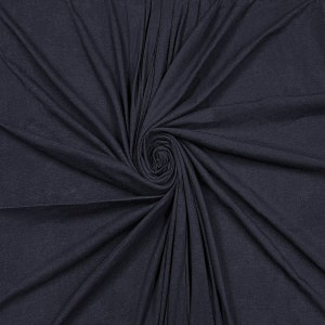 Navy Cotton Spandex Jersey Knit Fabric - 4 Way Stretch - Sold by the Yard & Bolt - for T-shirts, Dresses, Skirts and Athleticwear Apparel