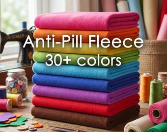 Soft Anti-Pill Fleece Fabric by the Yard | 30+ Colors | 60" Wide | for Blankets & DIY Crafts