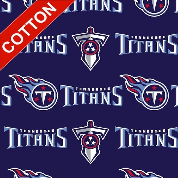 Tennessee Titans NFL Cotton Fabric - Sold by The Yard & Bolt - Ideal for Crafting, Quilting, Banners, Flags and Bandanas