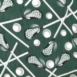 Lacrosse Hunter Green Print Fleece Fabric - Sold by the Yard & Bolt - Ideal for Sewing Projects, Scarves, No Sew Fleece Throws, Tie Blankets