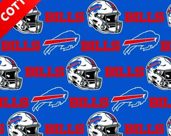 Buffalo Bills Fabric NFL Cotton Fabric - 58" Wide - 100% Cotton - Sold by the Yard - Perfect for Quilting, Banners, Flags and Bandanas