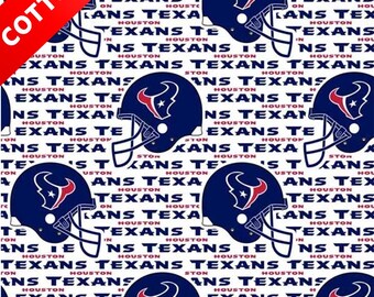 Houston Texans NFL Cotton Fabric - 58" Wide - 100% Cotton - Sold by the Yard - Perfect for Quilting, Banners, Flags and Bandanas