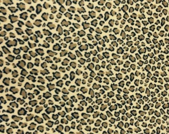 Leopard Print Fleece Fabric - Sold by the Yard & Bolt - Ideal for Sewing Projects, Scarves, No Sew Fleece Throws and Tie Blankets