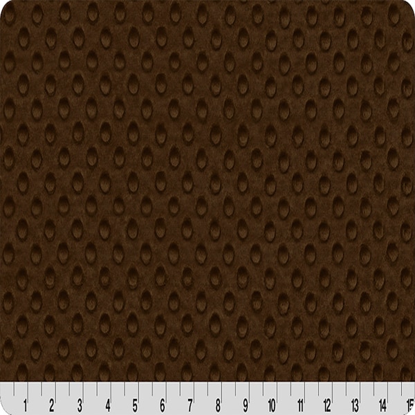 Brown Minky Dimple Dot Fabric - Sold by the Yard & Bolt - Ideal for Blankets, Robes, Soft Toys and Baby Apparel