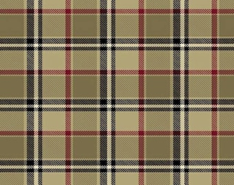 London Plaid Camel Fleece Fabric - Sold by the Yard & Bolt - Ideal for Sewing Projects, Scarves, No Sew Fleece Throws and Tie Blankets